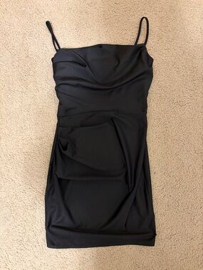 Windsor Black Mini Slip Dress with Spaghetti Straps